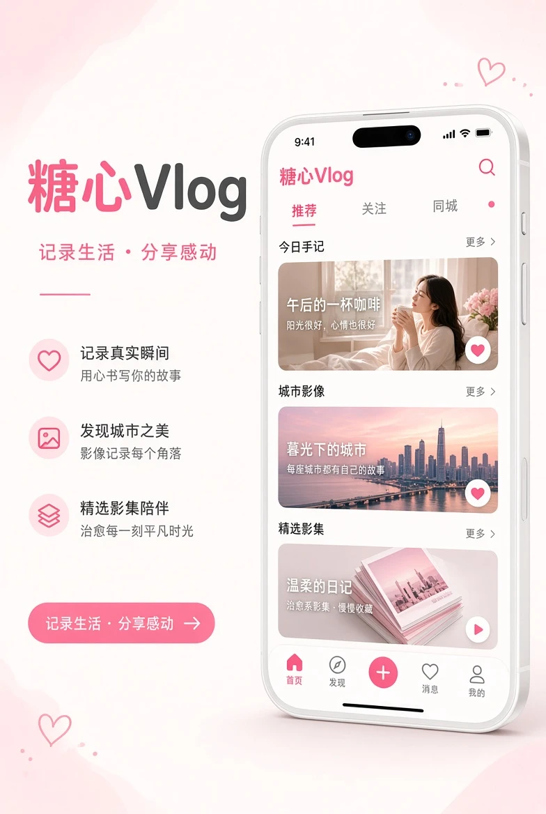 糖心Vlog移动端内容浏览的手机产品画面